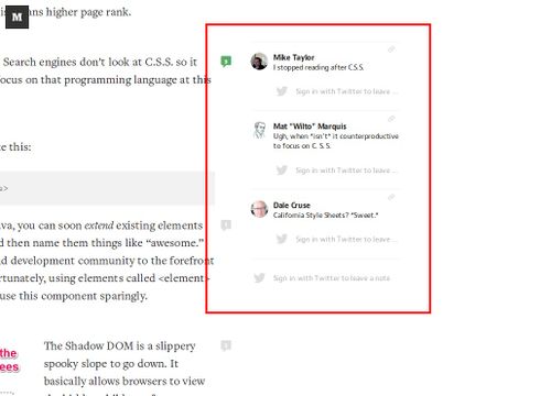 Annotations in sidebar-medium screen